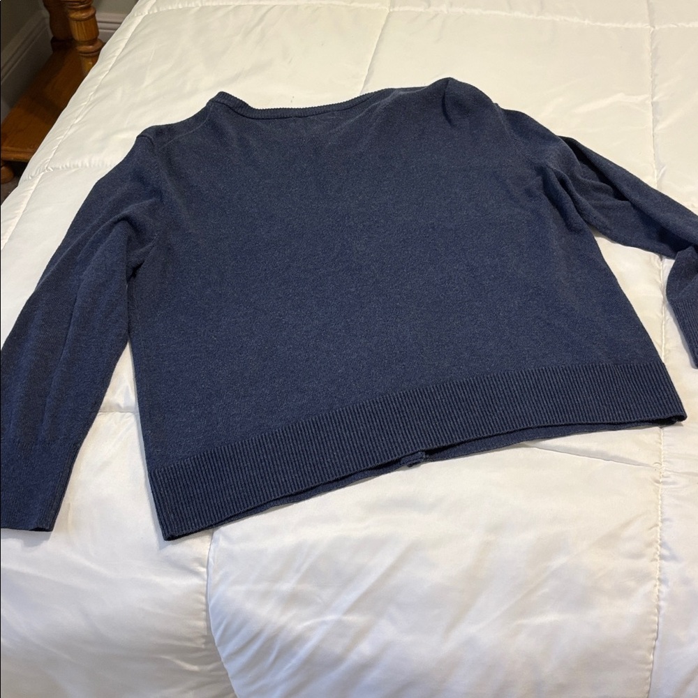 GAP Navy Blue 3/4 Length Sleeve Button-Up Cardigan - Picture 6 of 6